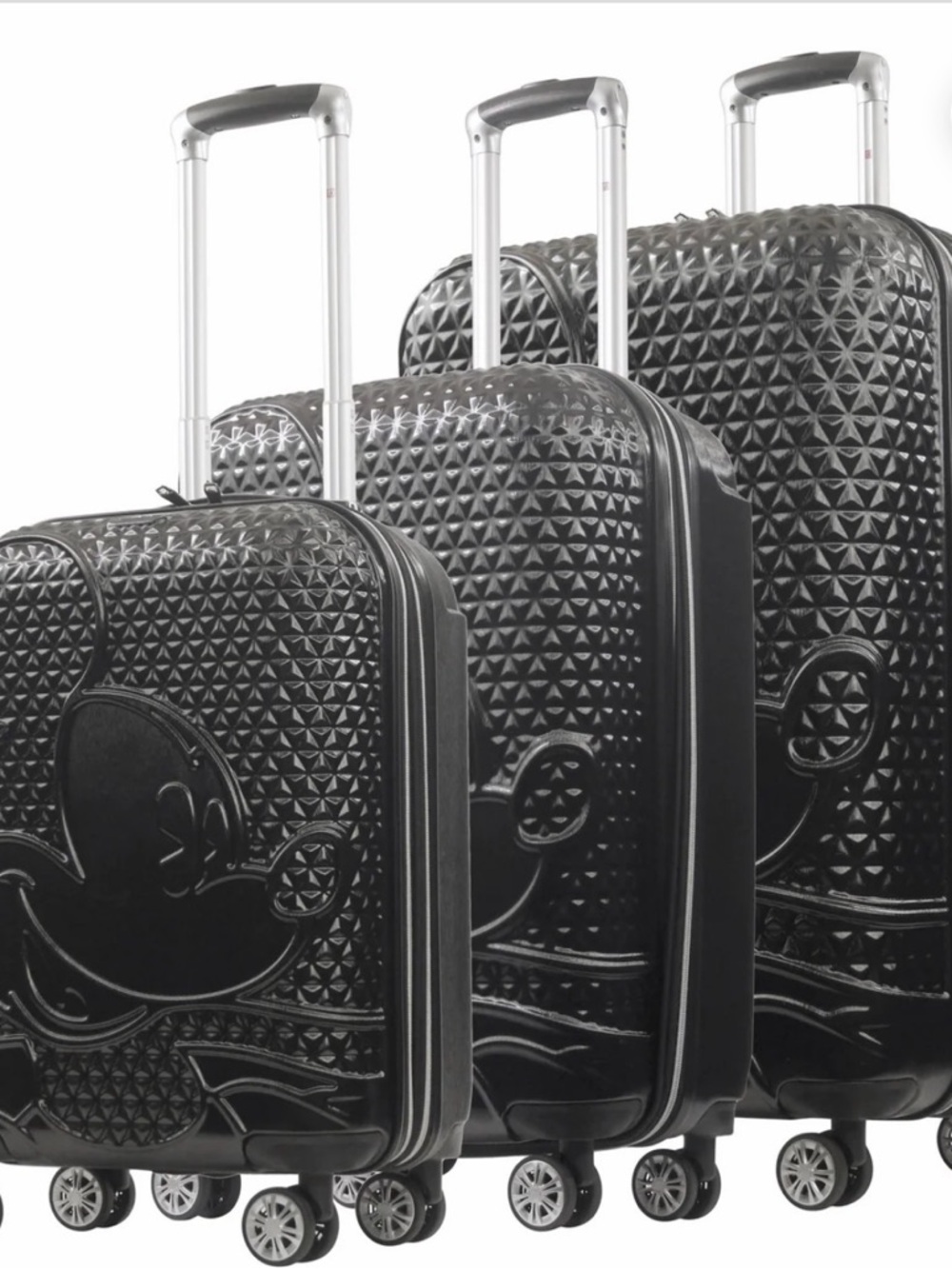 3-Piece Black Mickey Mouse Hardshell Luggage Set - Ful brand